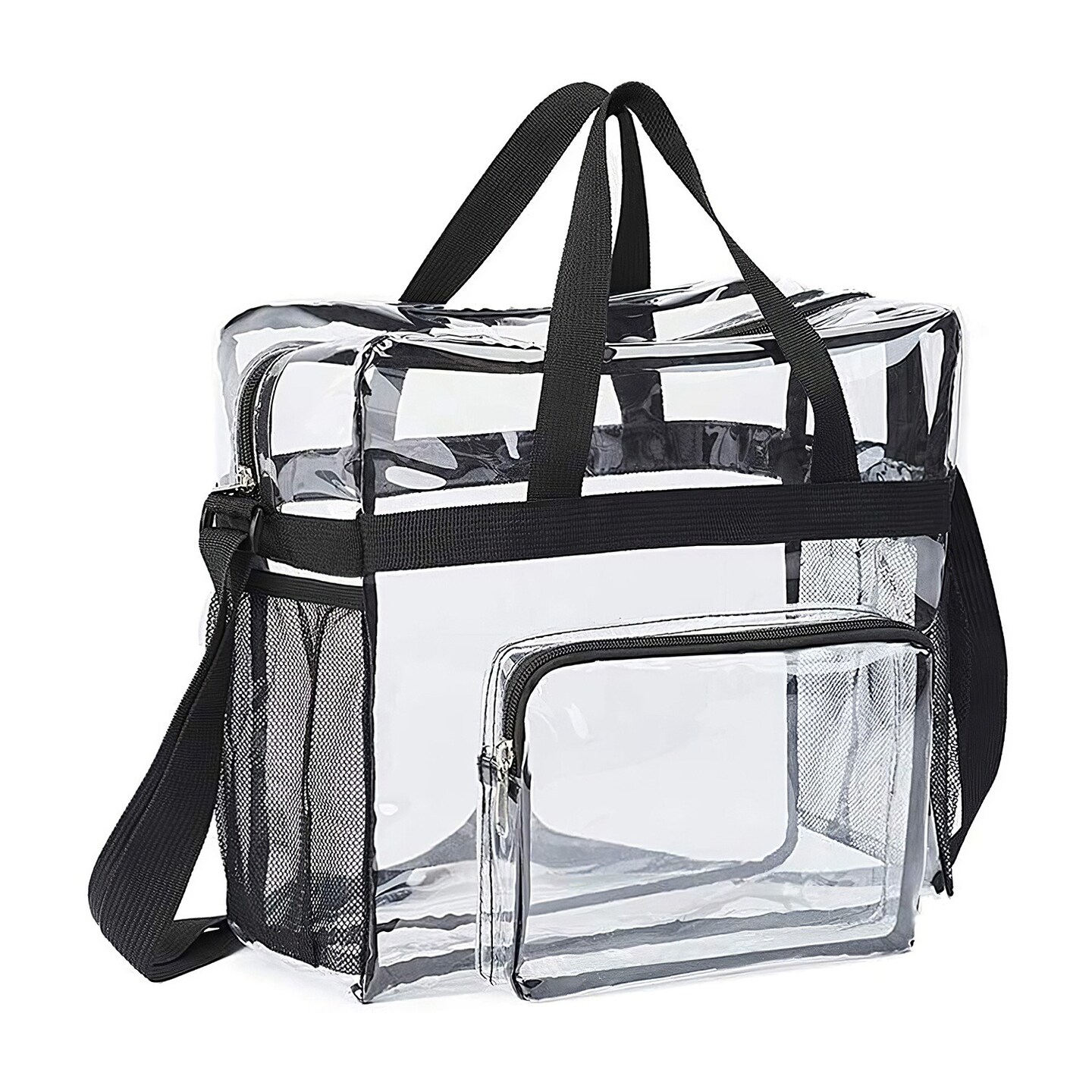 Clear Crossbody Transparent Shoulder Bag See Through Pouch Tote Bag Zip Handbag