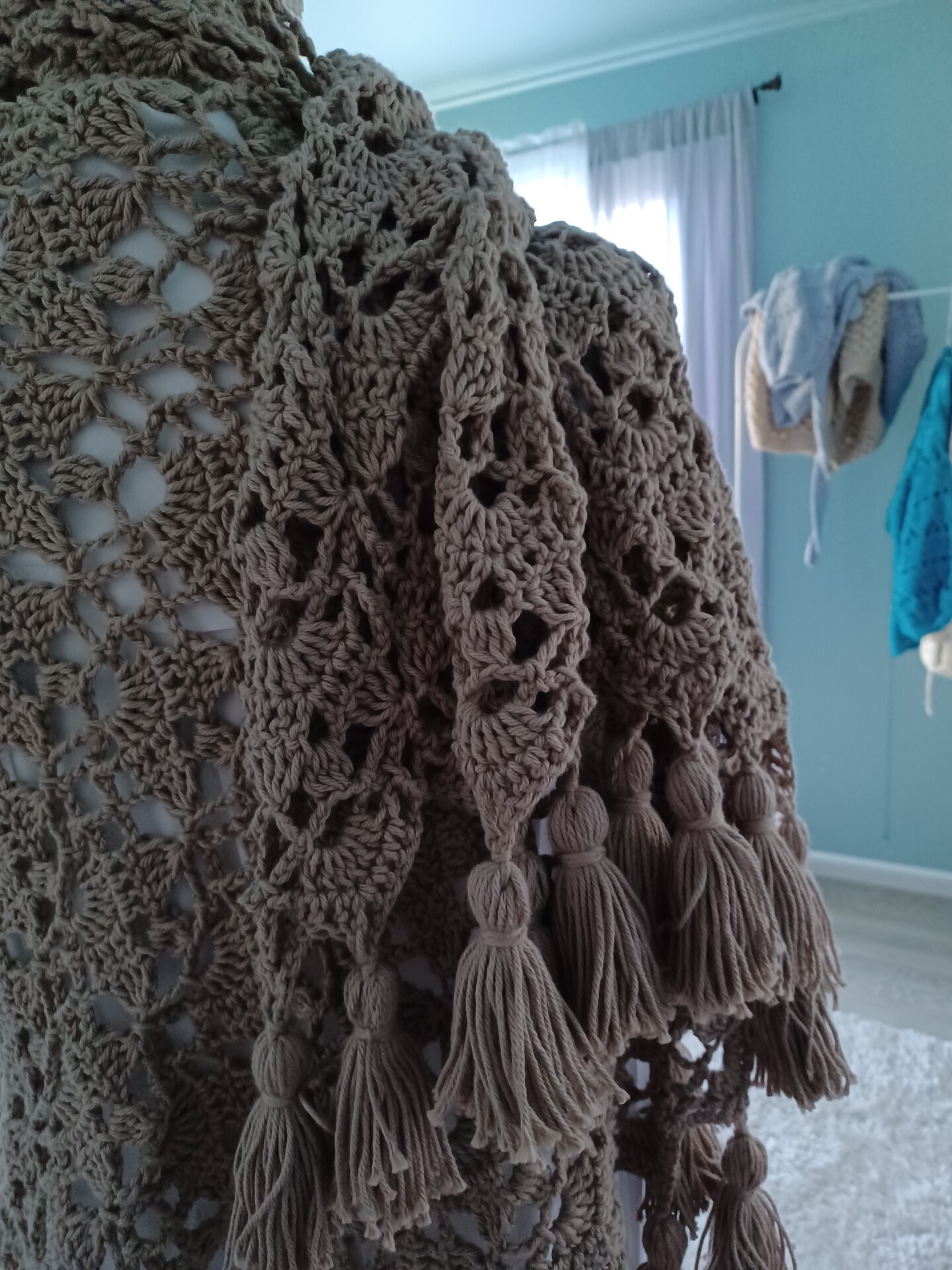 Crochet Handmade Floral newest Shawl Wrap