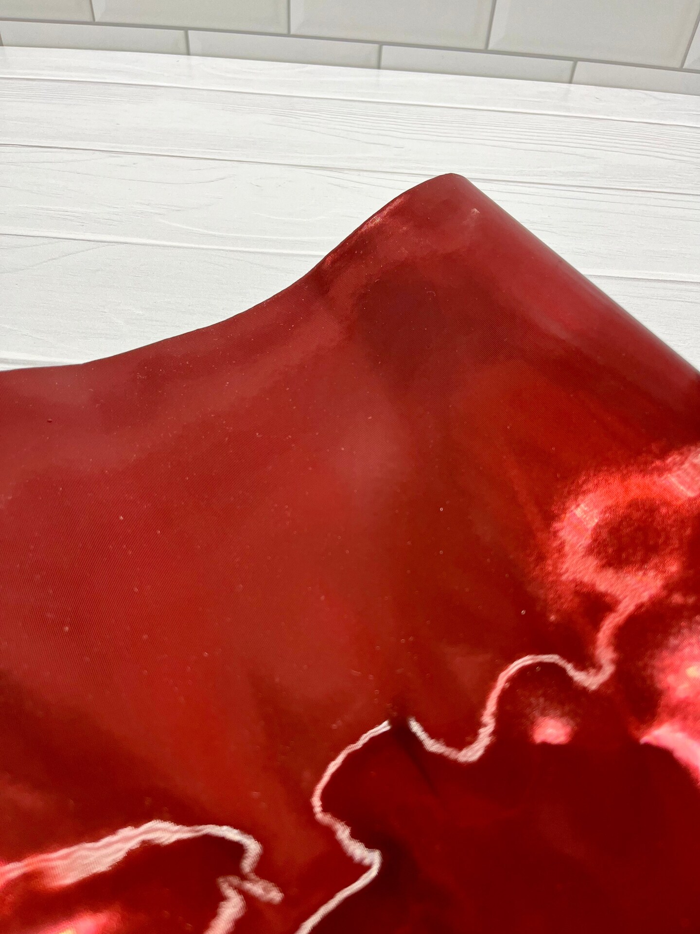 Textured Metallic Blood Red Vinyl