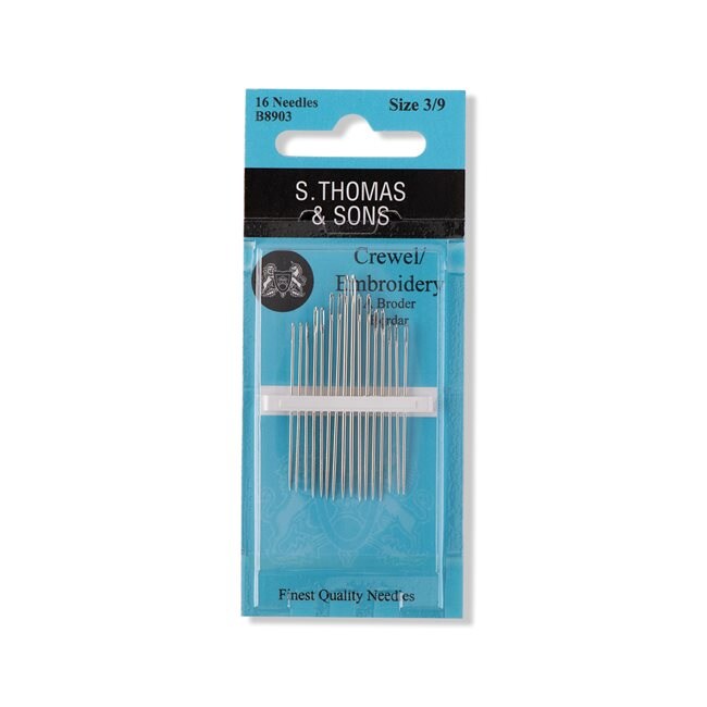 Hand Sewing Needles - Crewel / Embroidery --- Size 3/9 --- by S. Thomas & Sons®