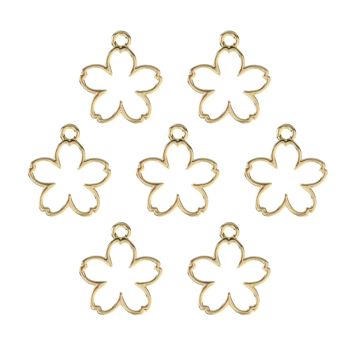John Bead 22mm Five Petal Flower Beadwork Pendants
