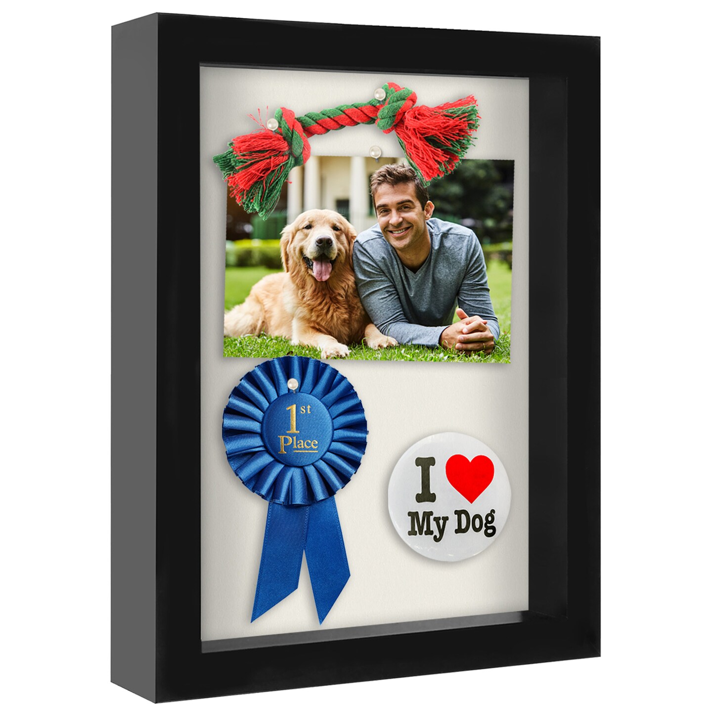 Americanflat Shadow Box Frame - 1.5 Interior Depth for Memorabilia - Display Case for Showcasing Souvenirs, Awards, and Medals - Shatter Resistant Glass - Hanging Hardware
