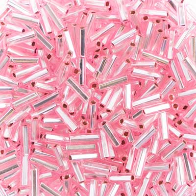 John Bead Size 3 Silver Lined Czech Glass Bugle Beads, 500g