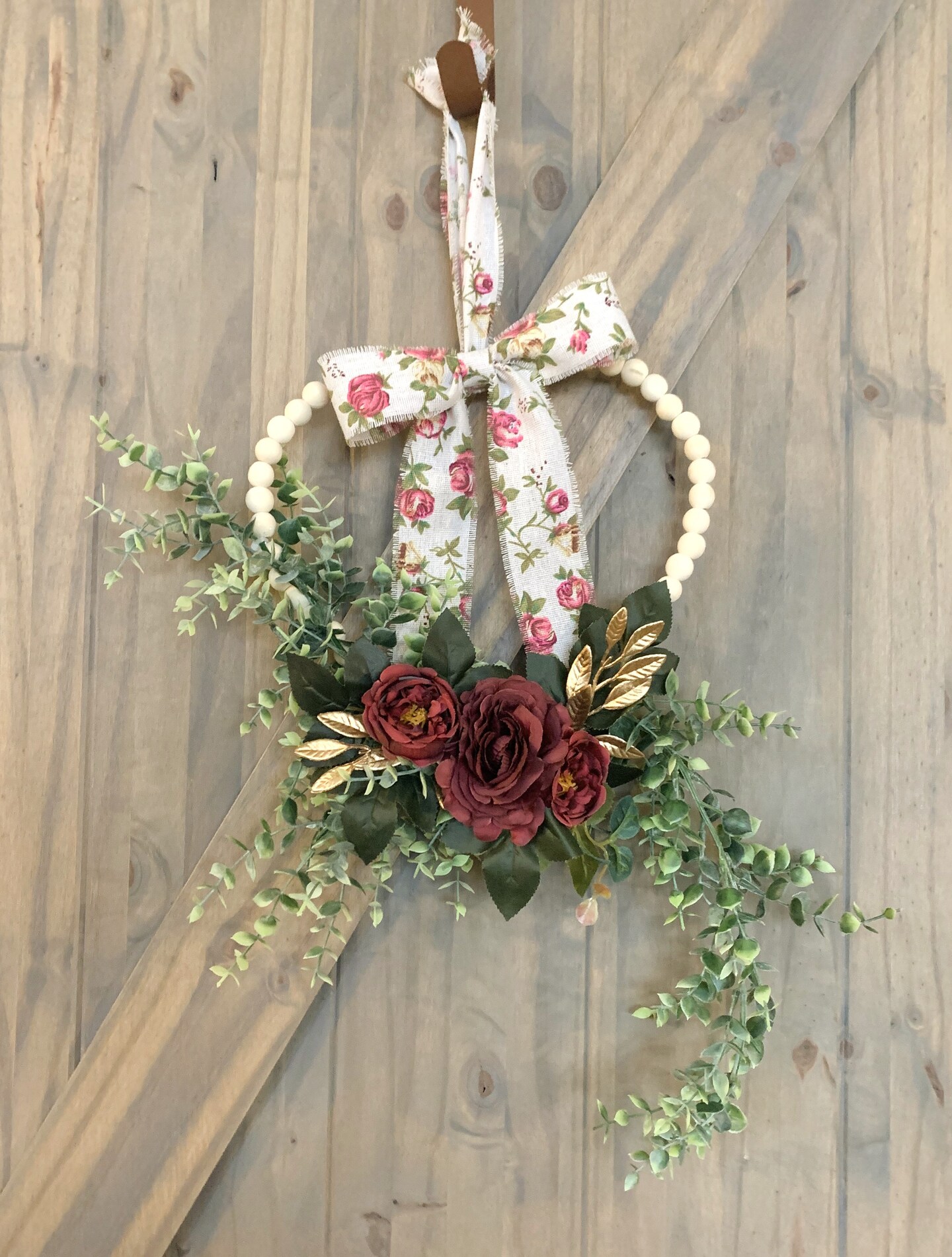 Rustic flower wreath, burlap wreath, shabby chic wreath,front door buy decor