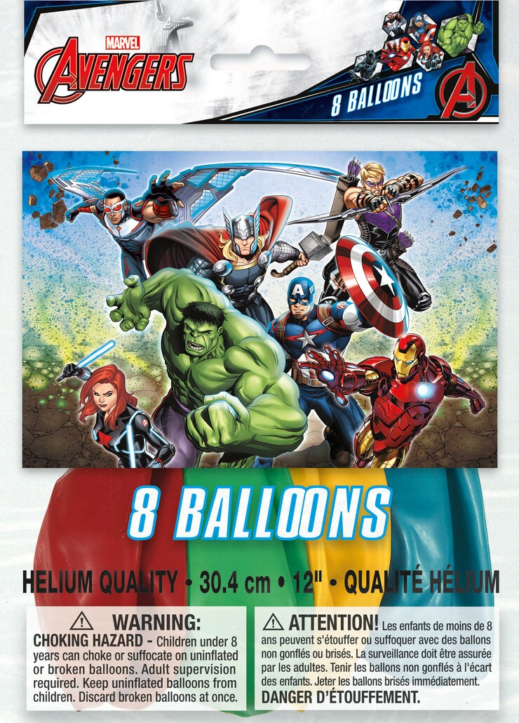 Avengers 12&#x22; Latex Balloons, 8ct