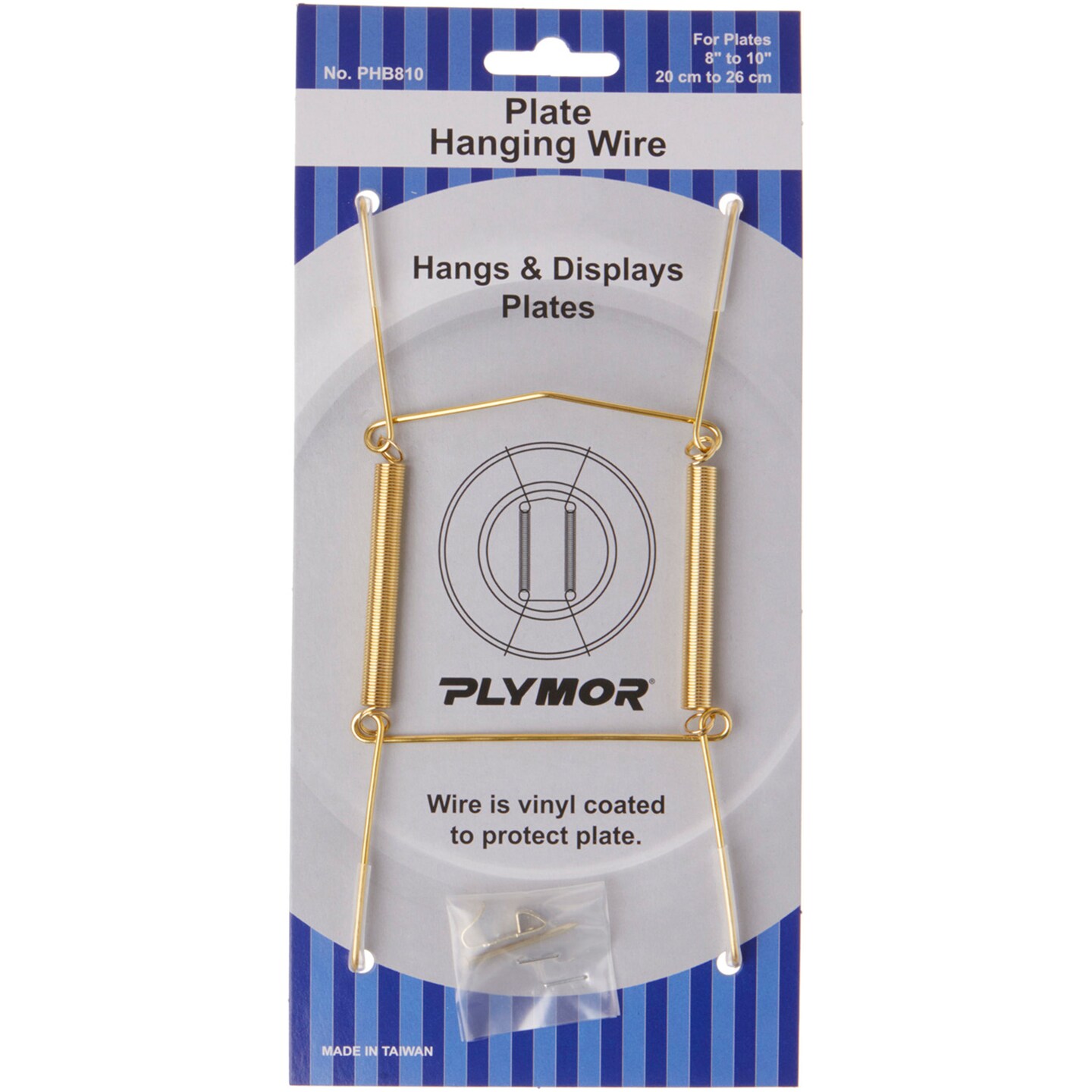 Plymor Shiny Gold Finish Wall Mountable Plate Hanger, 6.125&#x22; H x 3&#x22; W x 0.5&#x22; D (For Plates 8&#x22; - 10&#x22;)