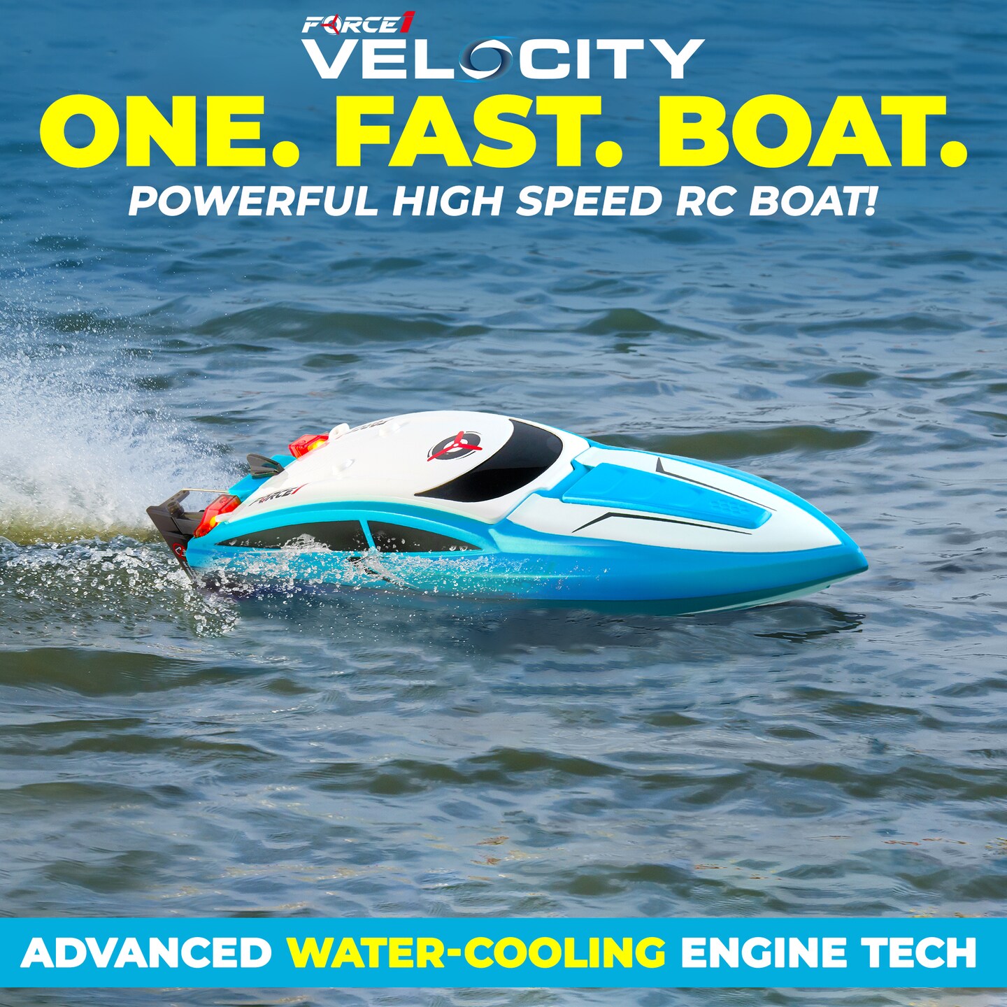 Force1 Velocity Fast RC Boat - Blue