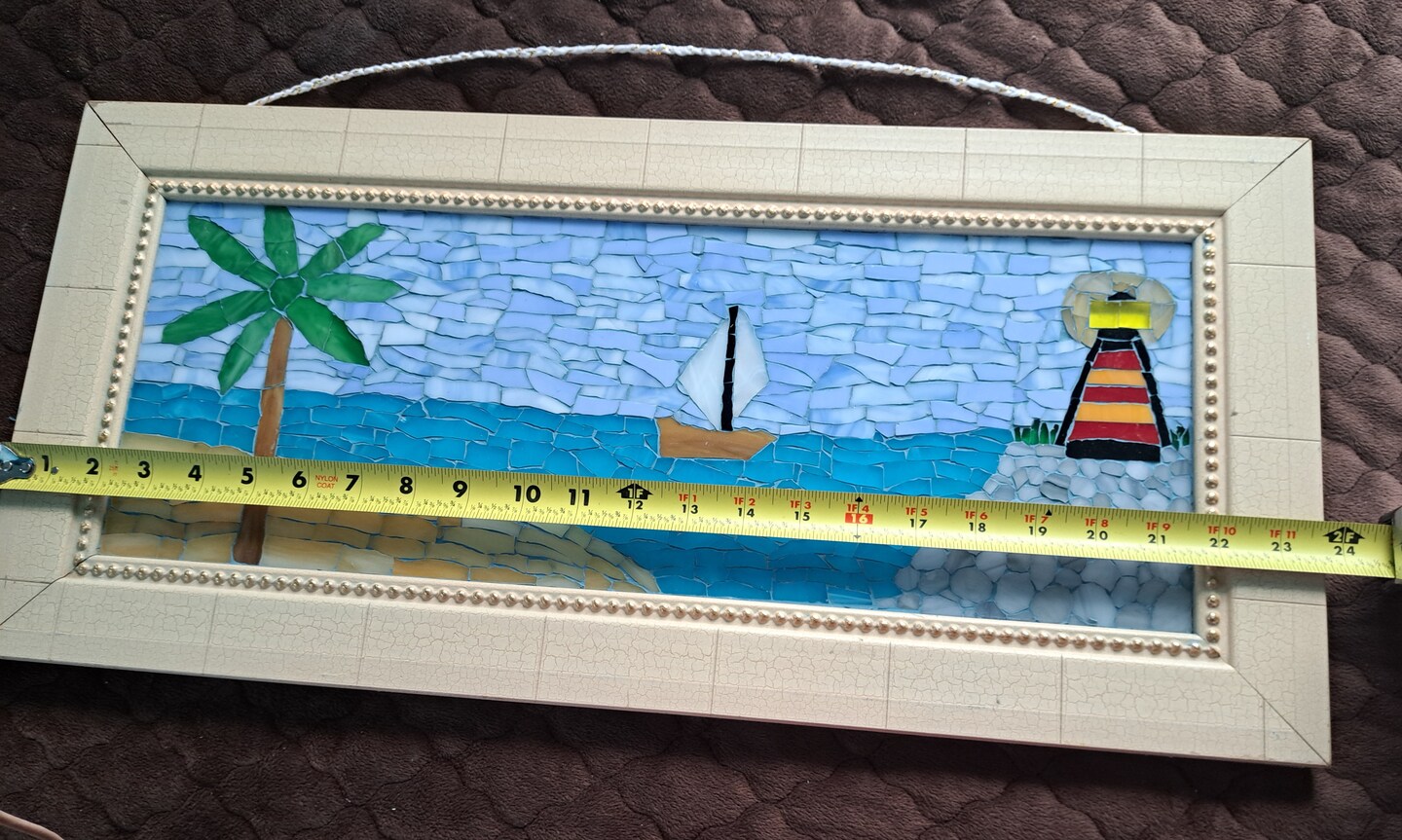 Sailing Toward the Lighthouse glass on glass mosaic product 4