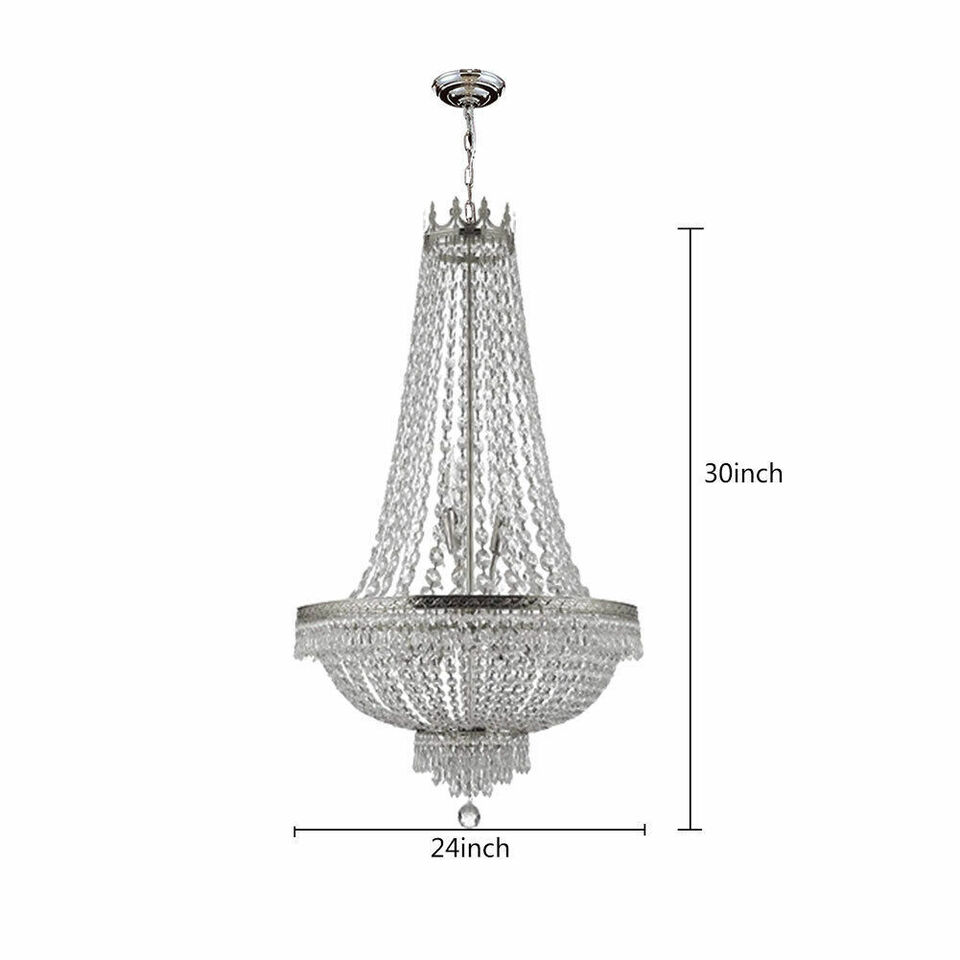 Kitcheniva Crystal Chandelier French Empire Ceiling Light Pendant Lamp 9Lights