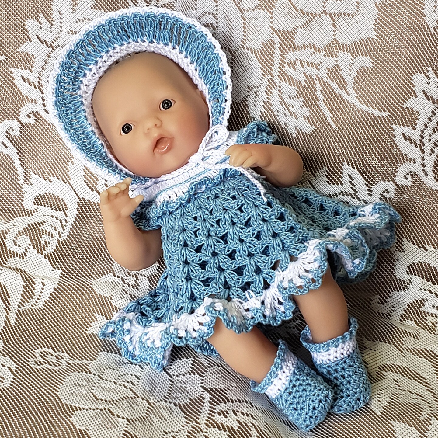 Diaper Underwear and Sock Booties Set for 5 Berenguer Lots to Love Mini  Baby Dolls - Handmade Crochet - Blue | MakerPlace by Michaels