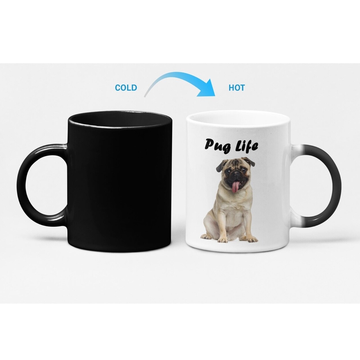 ONETIFY Pug Life Heat Sensitive Color Changing Mug for Dog Lovers