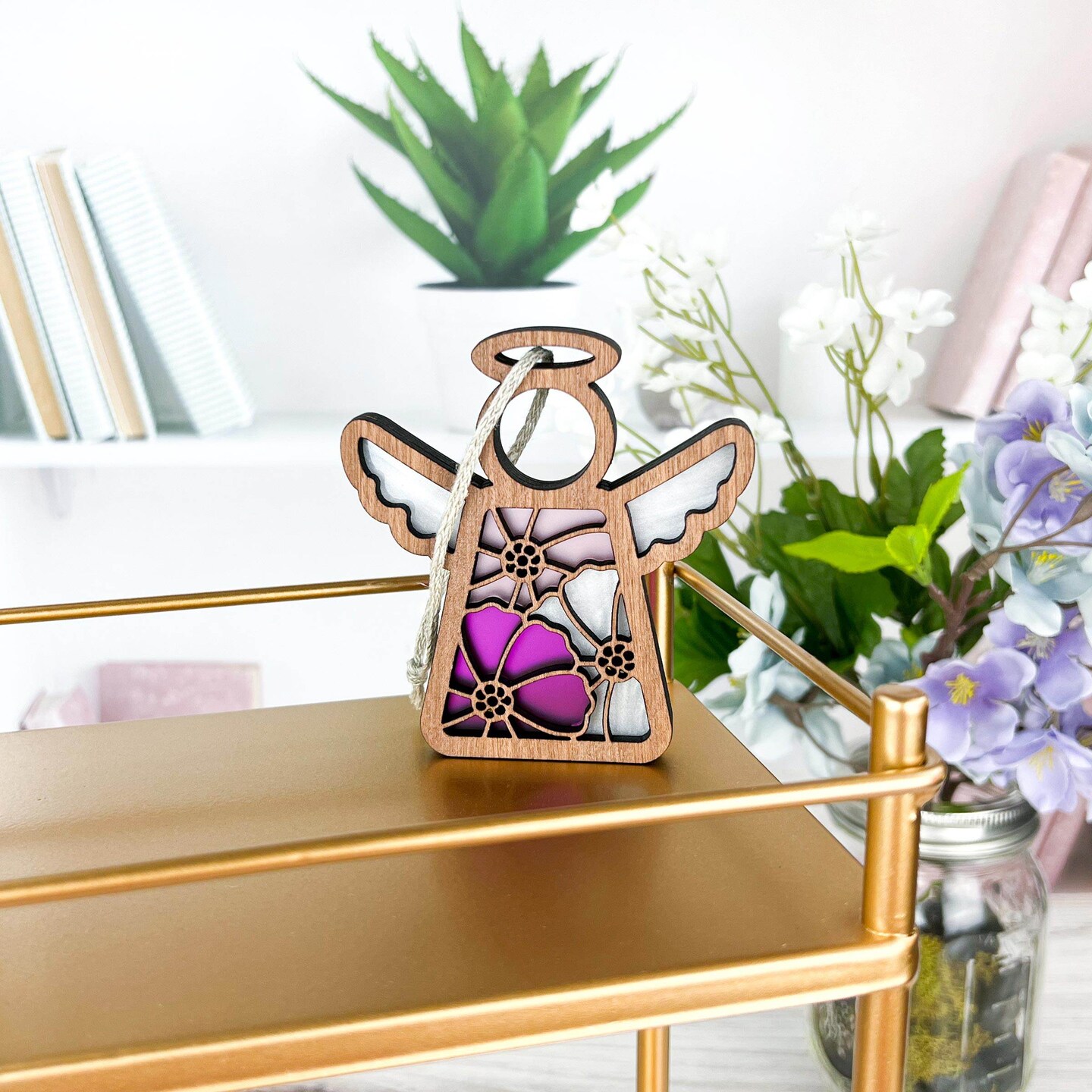 3.5&#x22; (H) Cosmos Ornament - Handcrafted in Texas - Mother&#x27;s Angels&#xAE; Figurine - Mother&#x27;s Day Gifts
