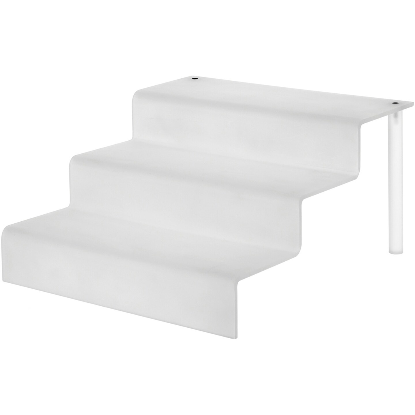 Plymor Frosted Acrylic 3-Step Display Stairs, 6.375&#x22; H x 12&#x22; W x 12.625&#x22; D