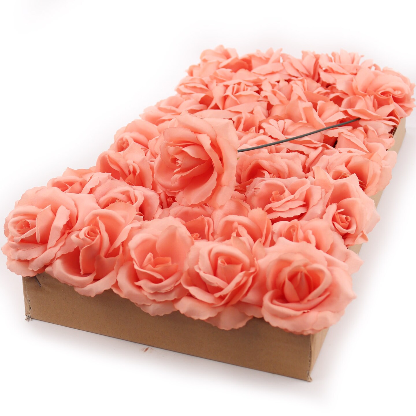Box of 50: Peach Rose Picks, Silk Blooms, Floral Picks (8&#x22;L X 3&#x22;W) by Floral Home&#xAE;