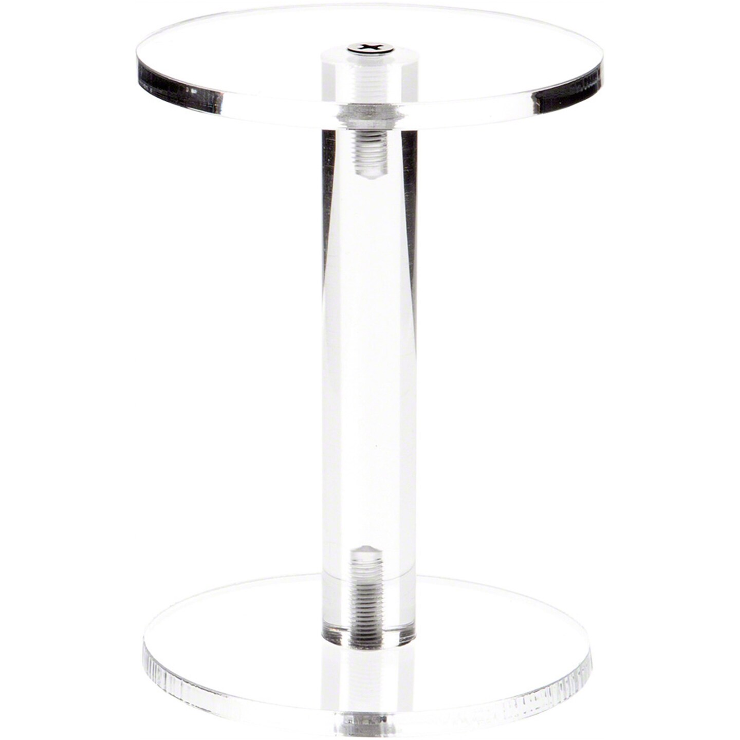 Plymor Clear Acrylic Round Barbell Pedestal Display Riser 4.25 inches (Height) x 4.5 inches (Depth) (3/16 inches thick)