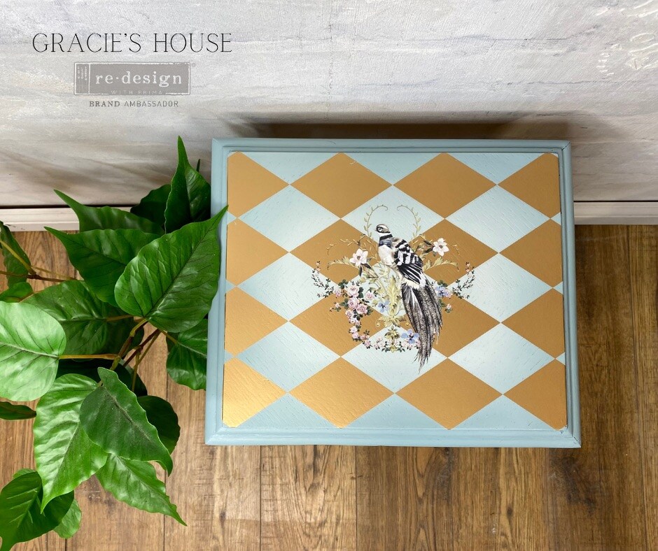 Redesign With Prima Decor Transfers - Gold Harlequin - total sheet size 24"x 35" , cut into 2 sheets 655350657741