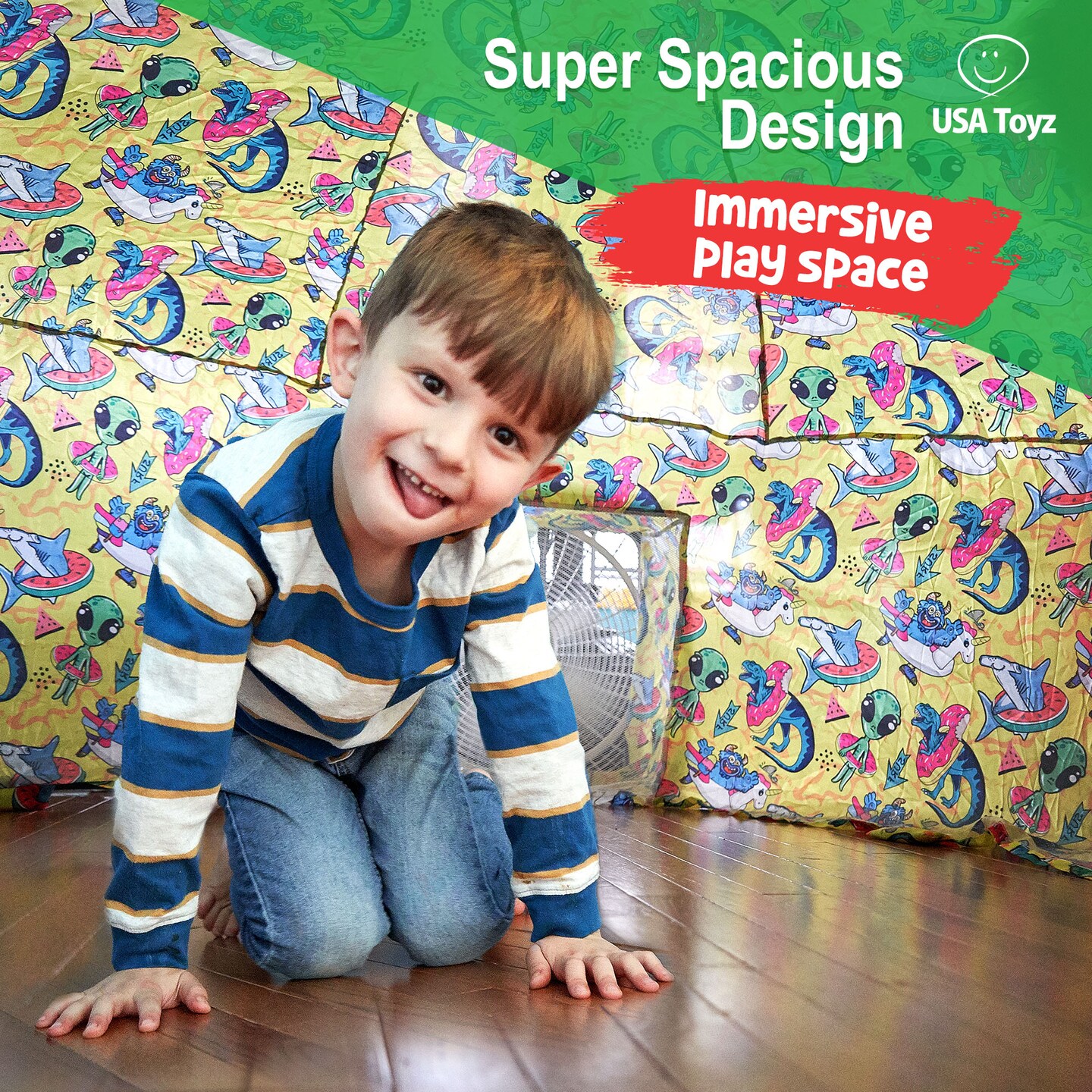 USA Toyz Air Dome Dinosaur Shark Pop Up Tent for Kids