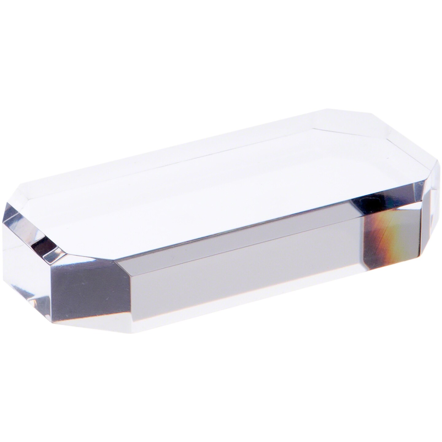 Plymor Clear Acrylic Beveled Corner-Cut Rectangular Display Base, 4" W-326860