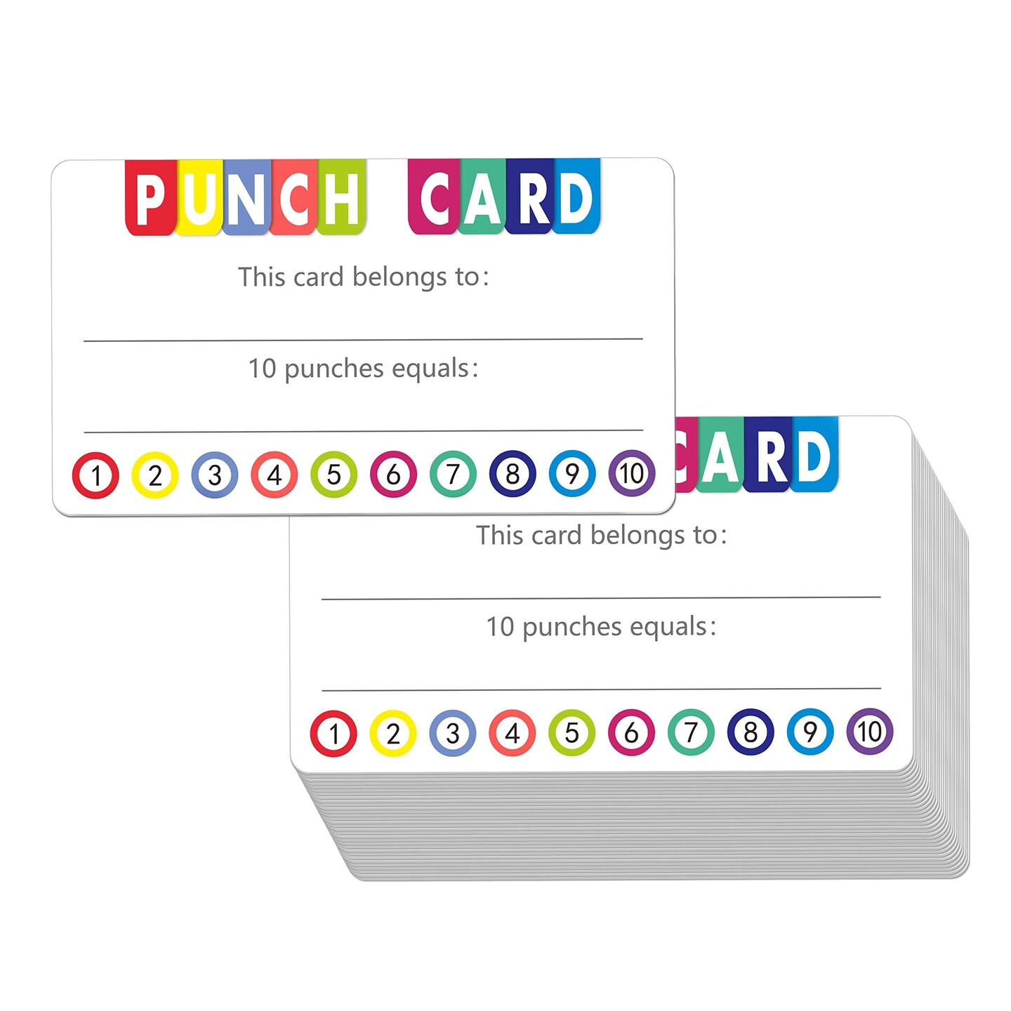 102 Pieces Punch Cards Incentive Loyalty Reward Card for Classroom Business (3.5" x 2")