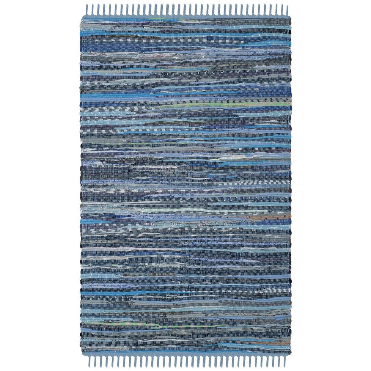 Safavieh Rag Rug Rar127B Handwoven Blue / Multi Rug Area Rug Carpet