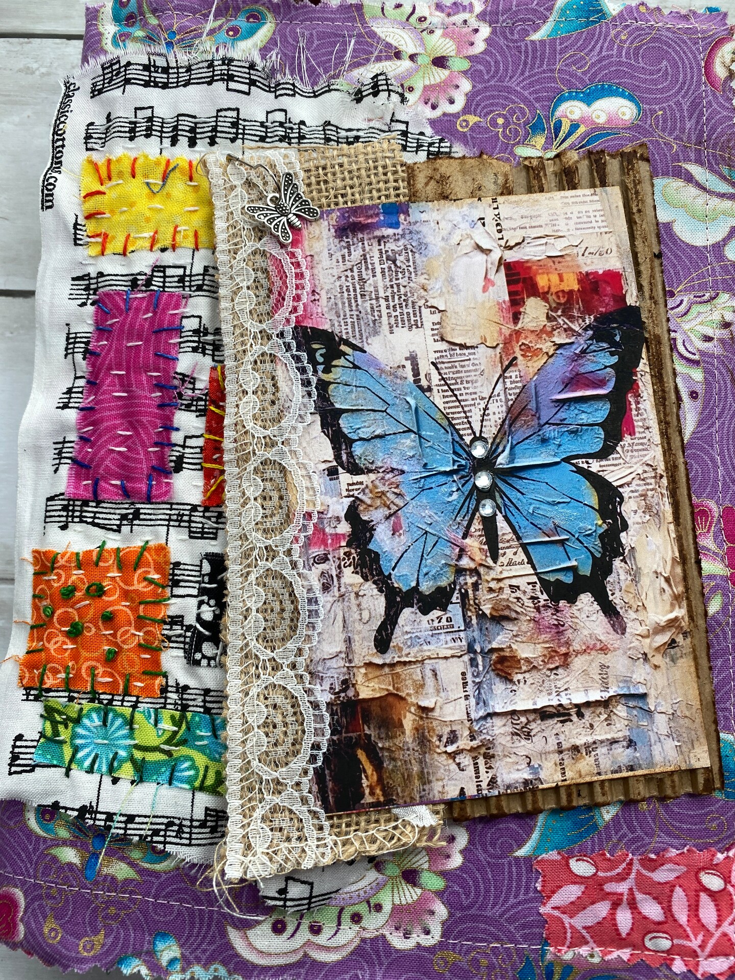 Ephemera for Junk Journals, Unique Book Page and Butterflies
