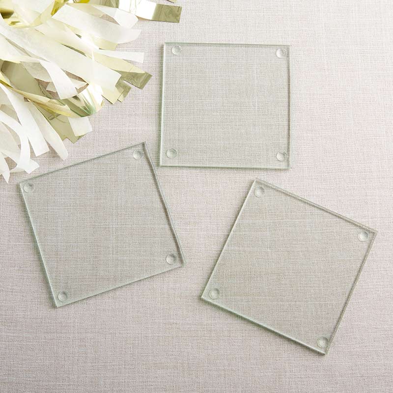 Kate Aspen Clear DIY Glass Drink Coasters (Set of 48) | Home D&#xE9;cor or DIY Party Favor, 48 pcs (27075NA-Inner)