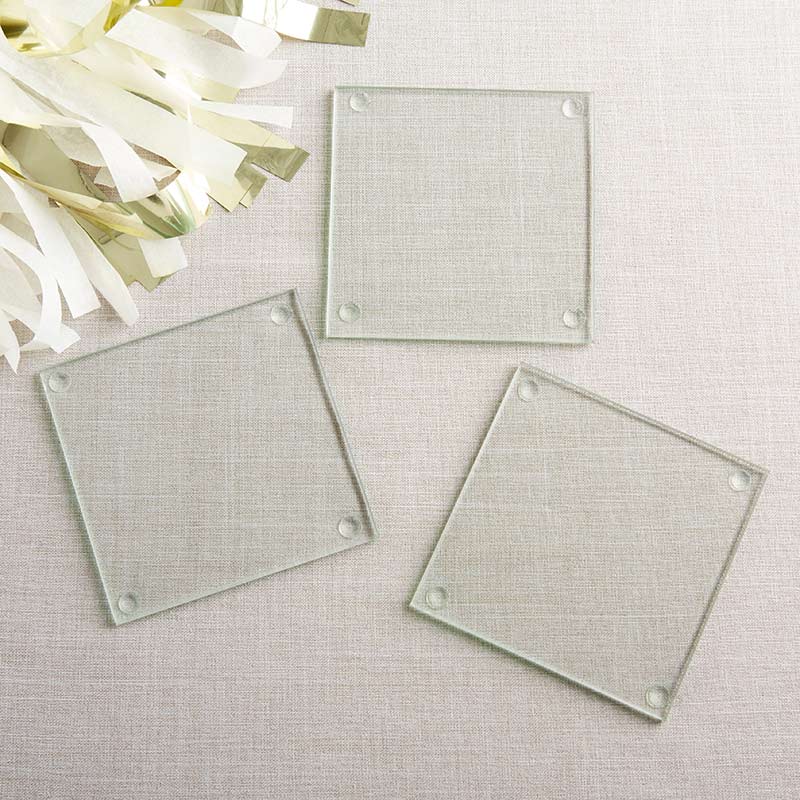 Kate Aspen Clear DIY Glass Drink Coasters (Set of 48) | Home Décor or DIY Party Favor, 48 pcs (27075NA-Inner)