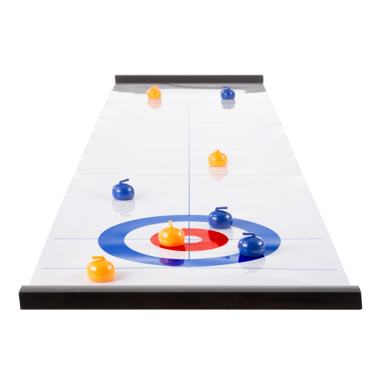 Tabletop Curling Game Indoor Magnetic 47 Inch With 8 Stones Portable Carry Bag