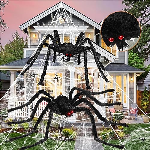 The Holiday Aisle® 1000 sqft Fake Spider Web w/20 Fake Spiders Halloween  Outdoor Garden House Decor