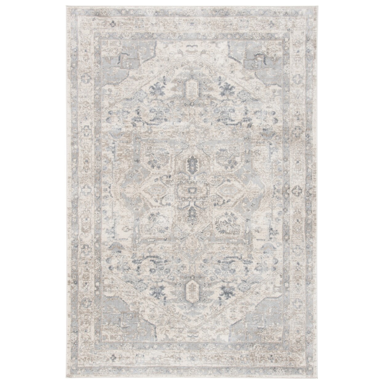 Safavieh Brentwood Collection Bnt852D Ivory / Grey Rug Traditional Carpet Rug