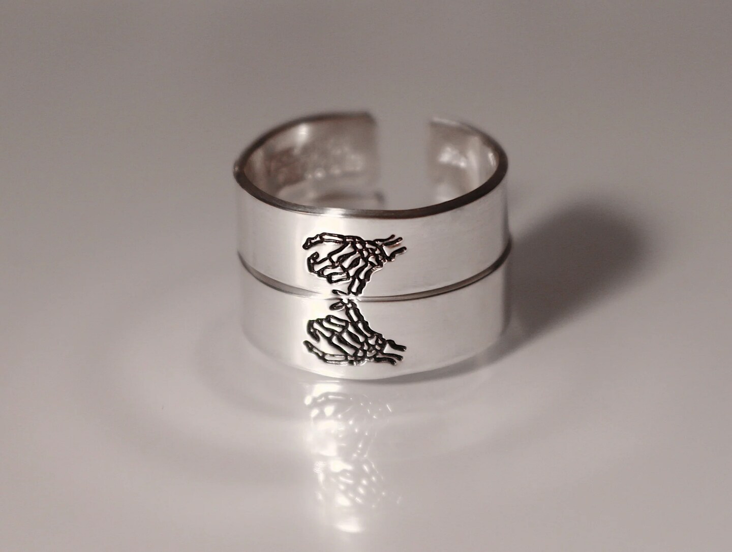 Sun and Moon Tarot Hands Ring Set | Matching Ring Set - Veeaien Designs