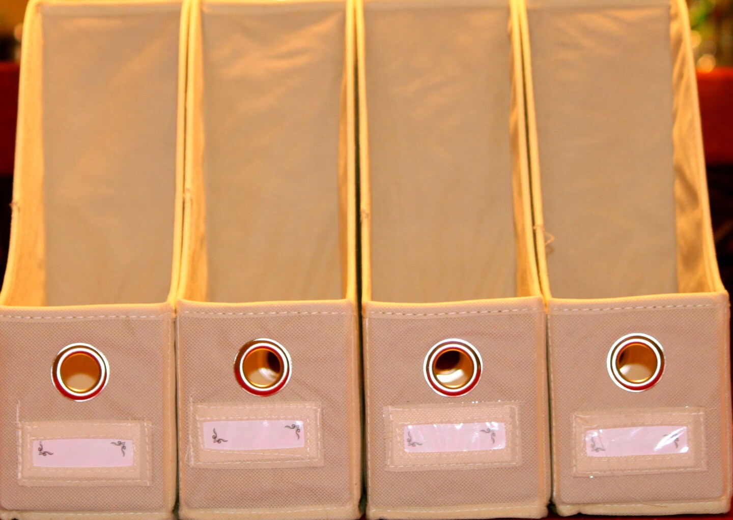 Neaterize Cloth Magazine Holder 4 Pack-Beige