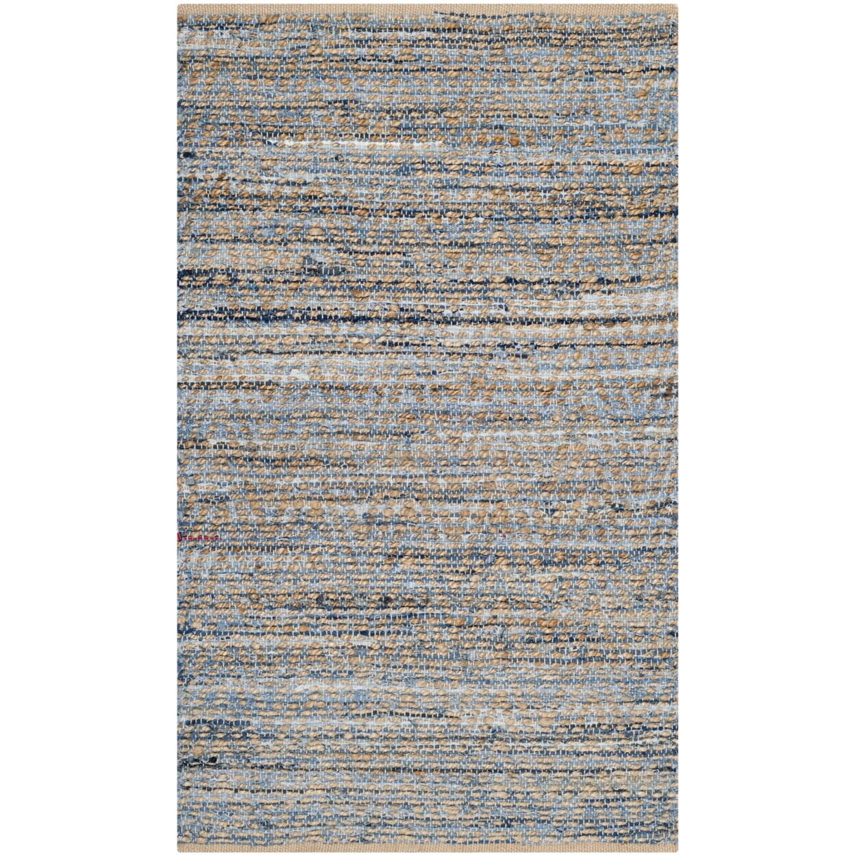 Safavieh Cape Cod Cap350A Handwoven Natural / Blue Rug Area Rug Carpet Shag