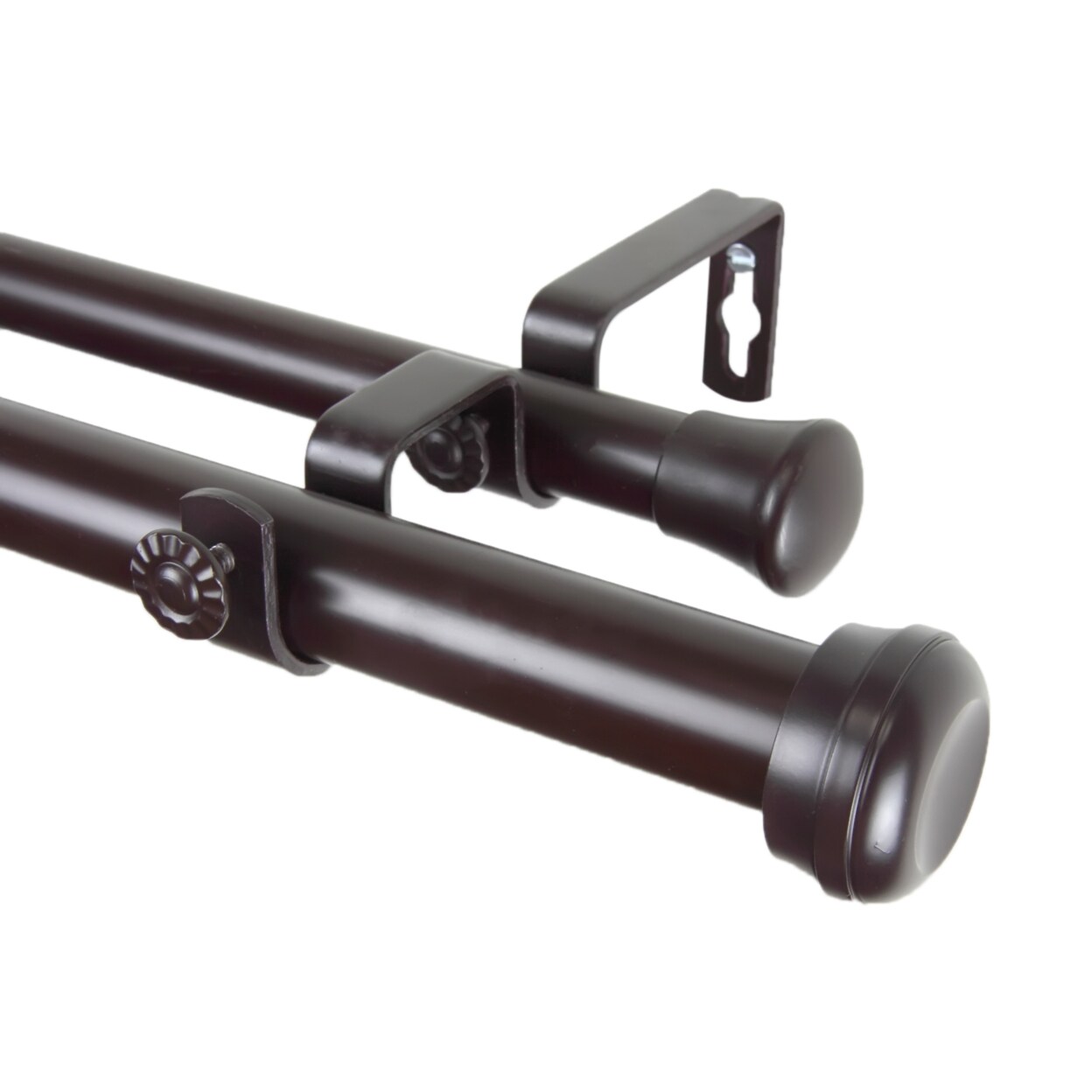 Rod Desyne Rosen Double Curtain Rod 120-170 inch - Mahogany