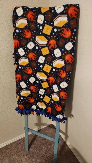 Smores Blanket Ready to Ship Smores Around the Campfire Camping Gift Winter Gift Fleece Tie Blanket No Sew Blanket MakerPlace by Michaels