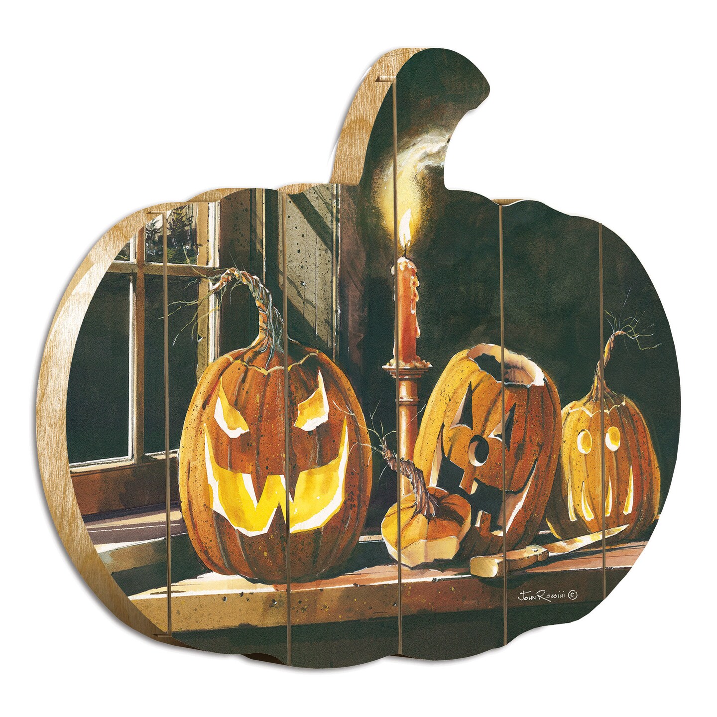 The Carving Table - Printed on Wooden Pumpkin Wall Art