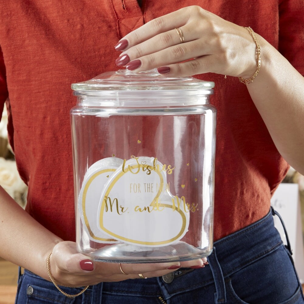 Wedding Wish Jar with Heart Shaped Cards