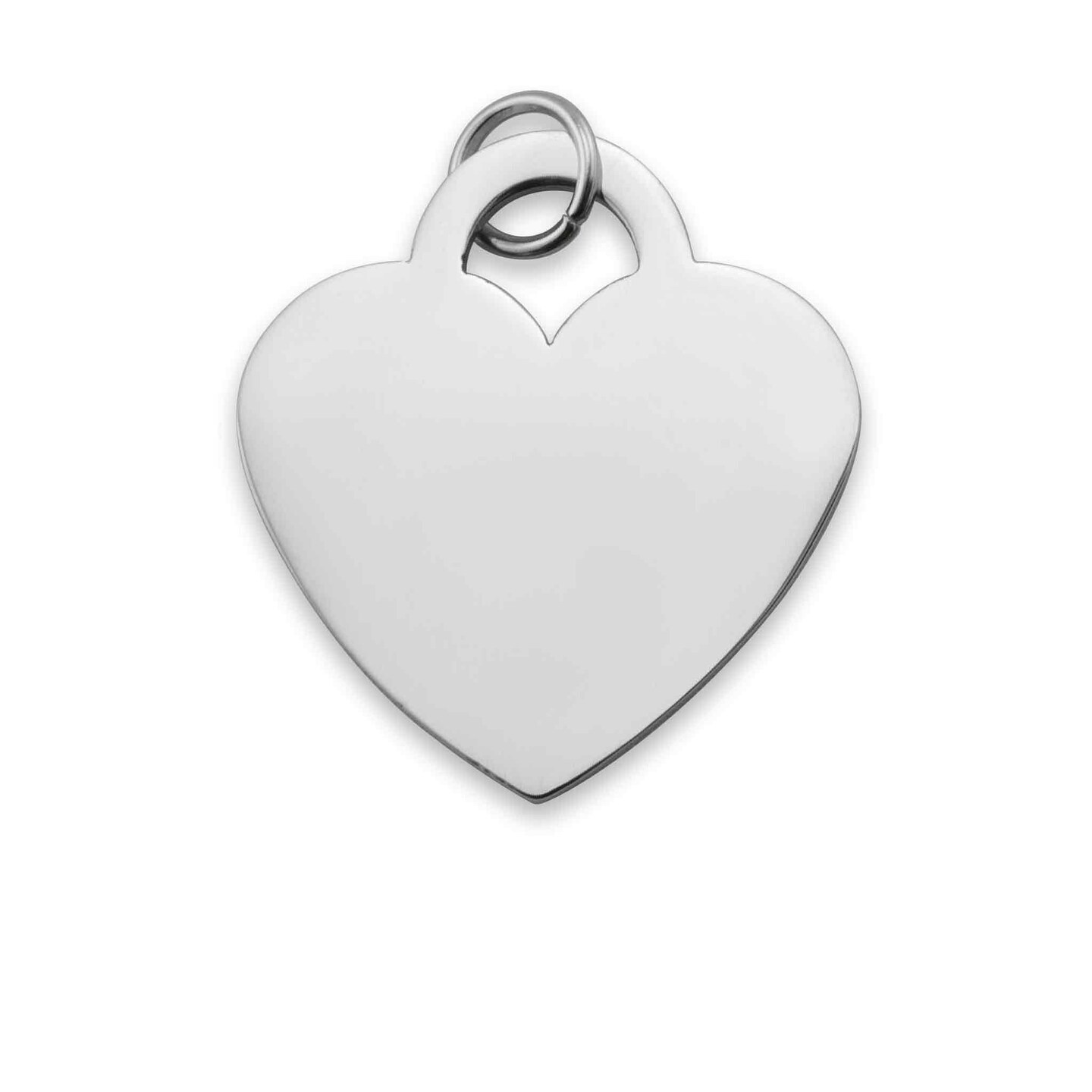 Blank Heart Charm Stainless Steel Pendant