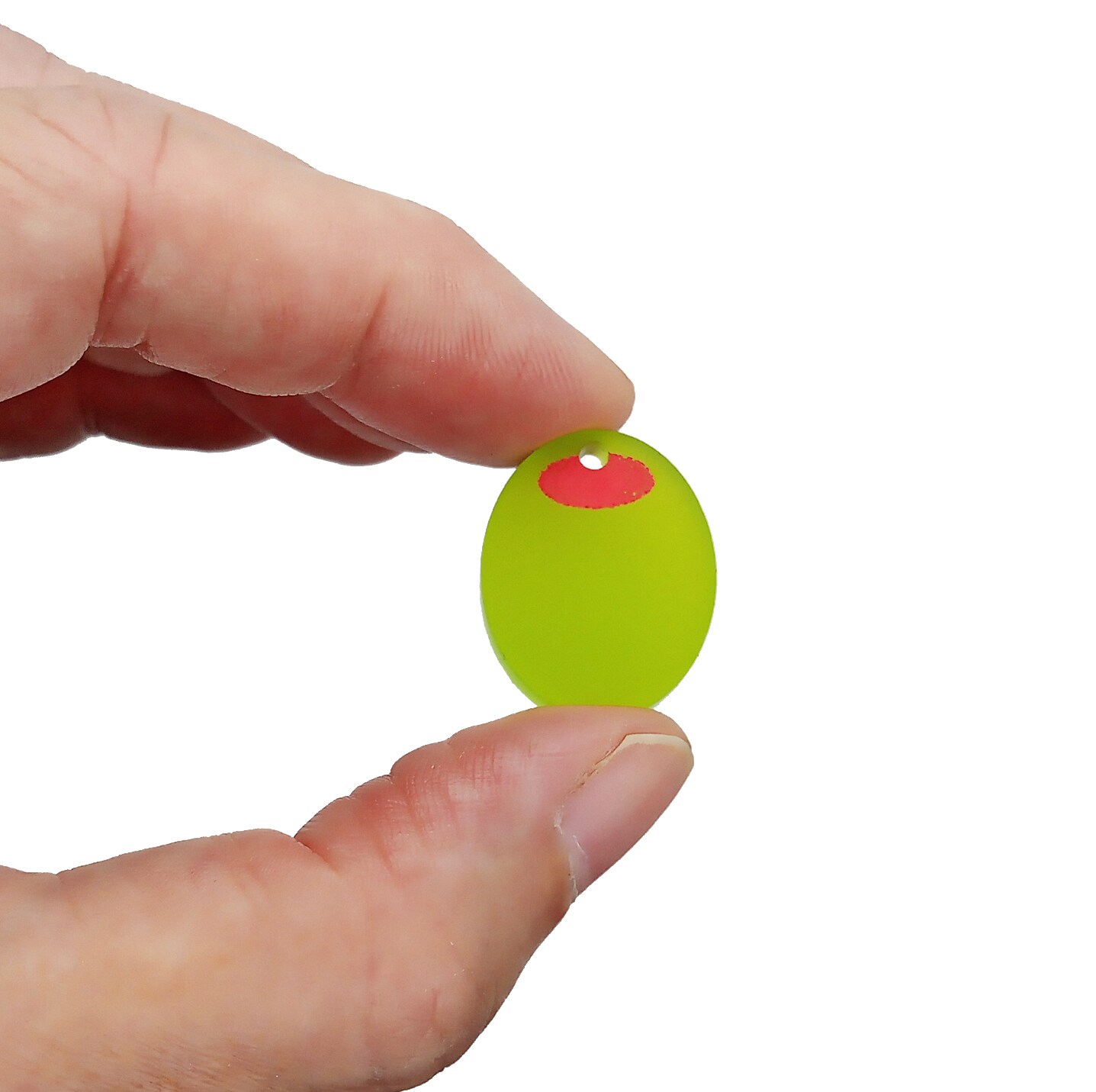 Little Olive Charms, 4 pieces, Acrylic Food Pendants, Green with Pimento, Adorabilities