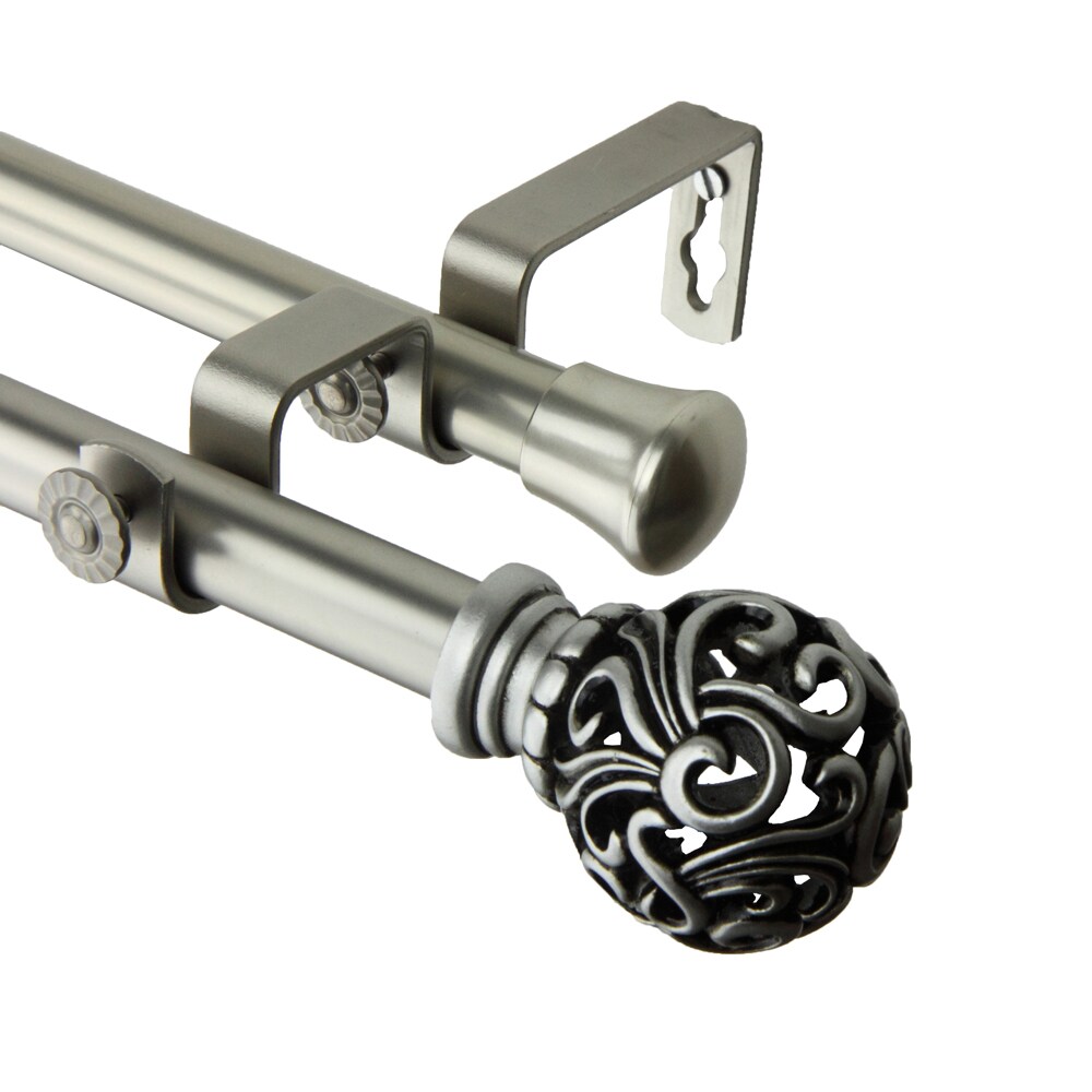 Rod Desyne Adora Double Curtain Rod 66-120 inch - Satin Nickel