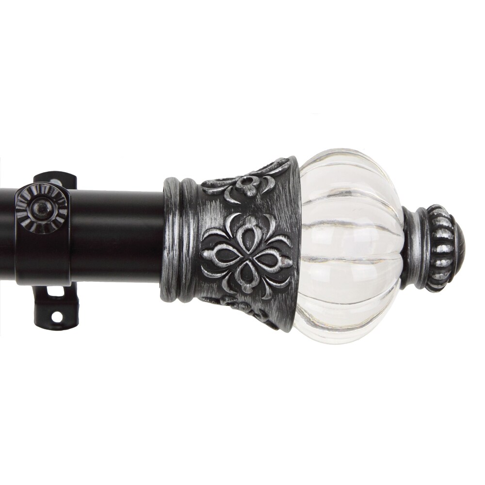 Rod Desyne Royal Curtain Rod 1.5 inch OD, 165&#x22; - 215&#x22; long - Black