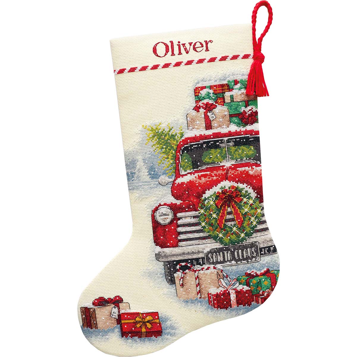 Dimensions  Santa&#x27;s Truck Stocking Counted Cross-Stitch Kit