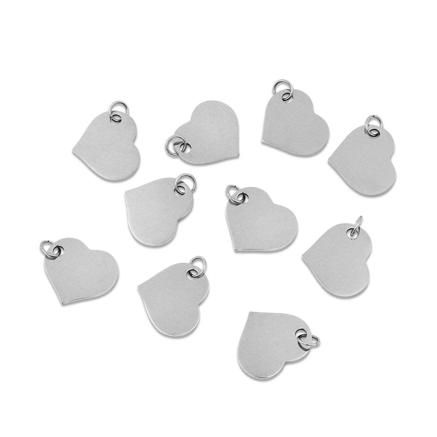 10 Pack Polished Stainless Steel Heart Pendant Michaels