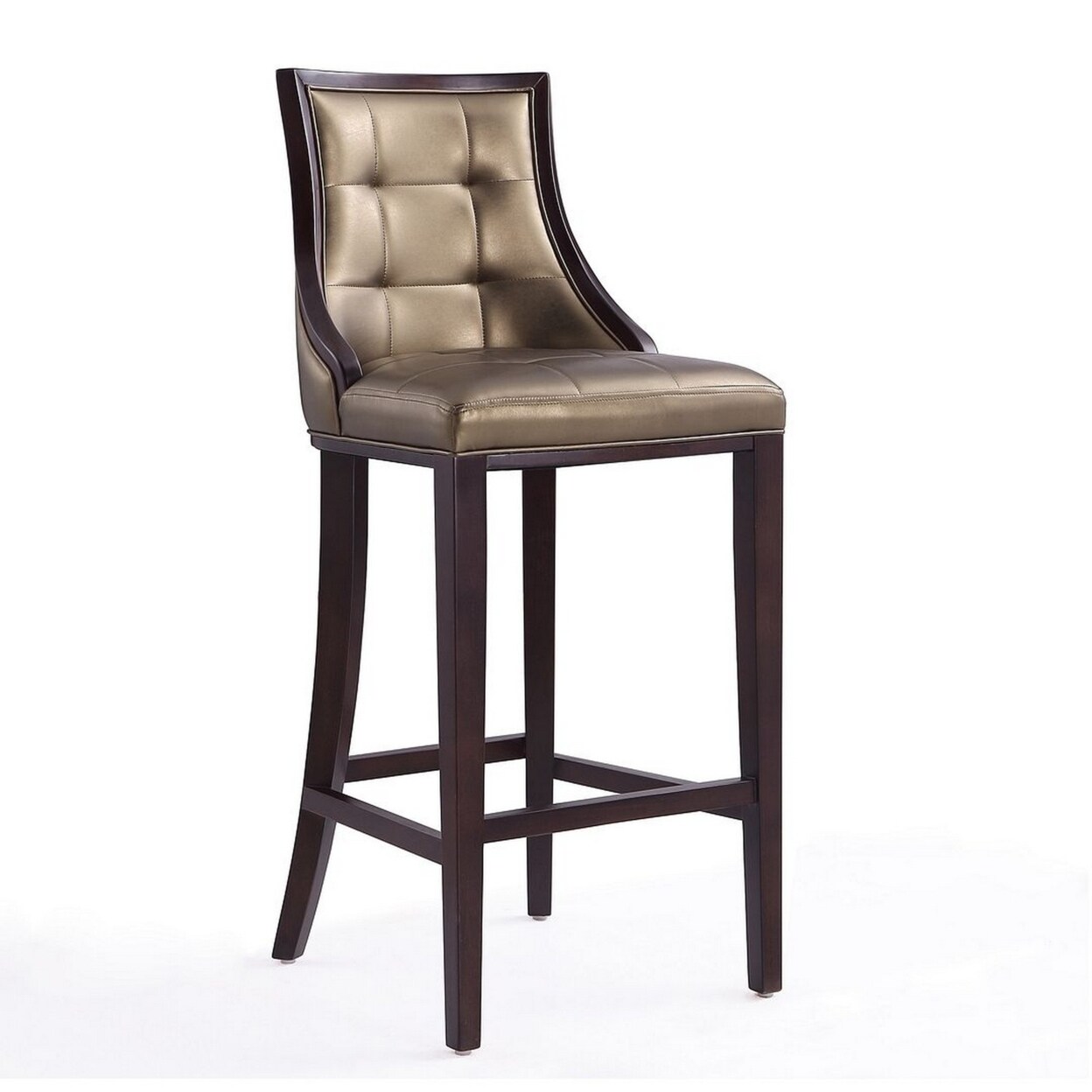 Manhattan Comfort Fifth Avenue 45 in. Bronze and Walnut Beech Wood Bar Stool
