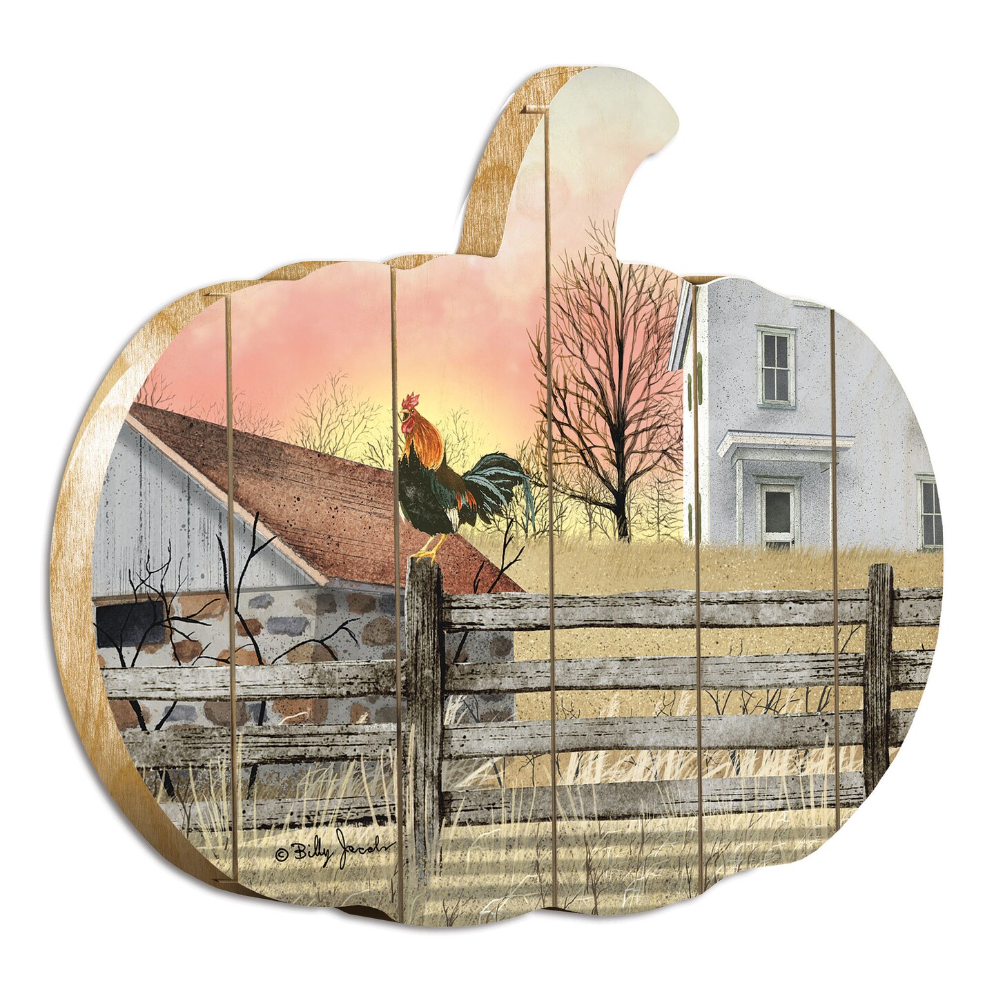 Early Riser - By Artisan Billy Jacobs Printed on Wooden Pumpkin Wall ...