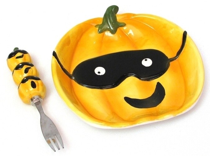 Halloween Party Supplies - Elegant Ceramic Pumpkin Plate