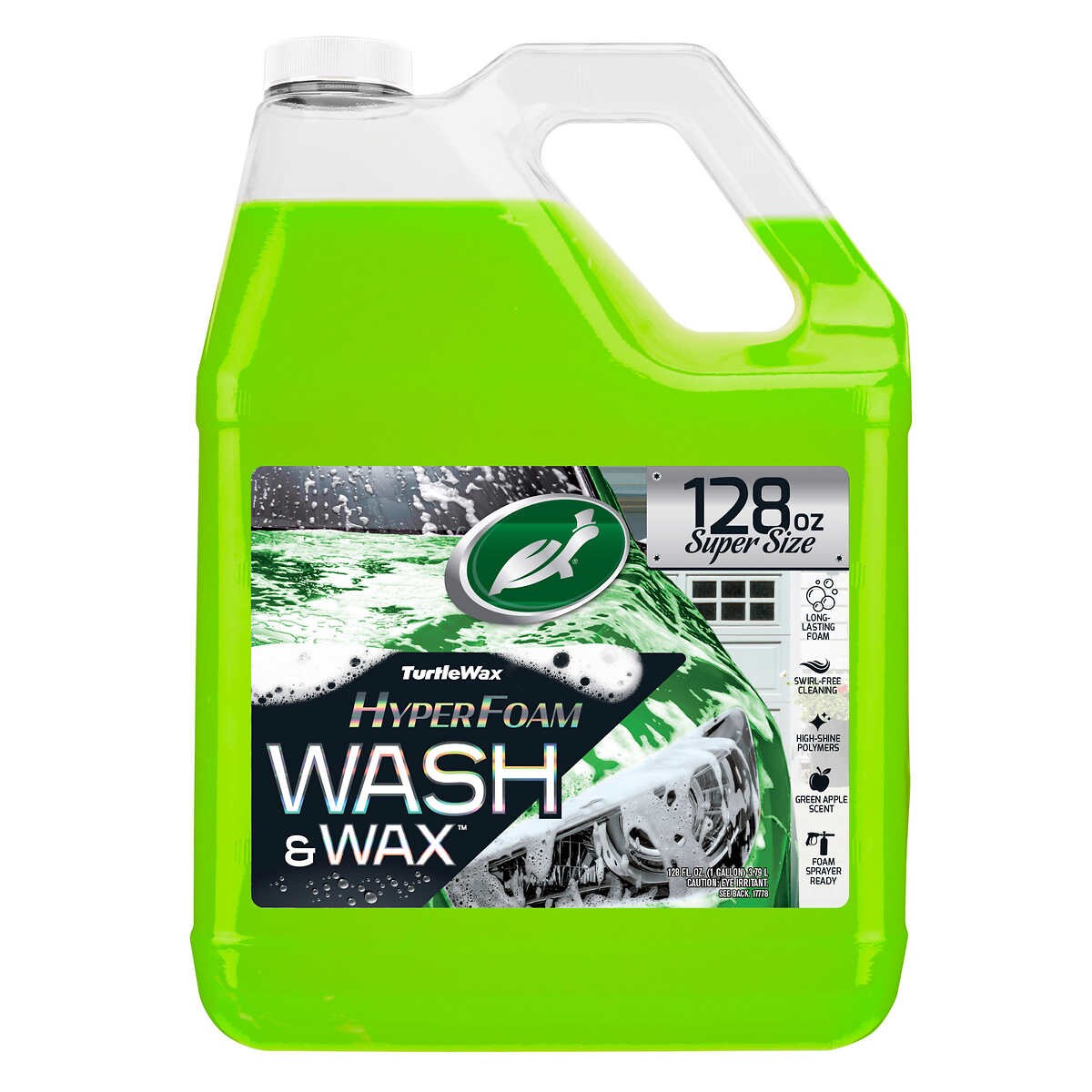 Turtle Wax Hyperfoam Wash and Wax, Green Apple Scent (128 Ounce)
