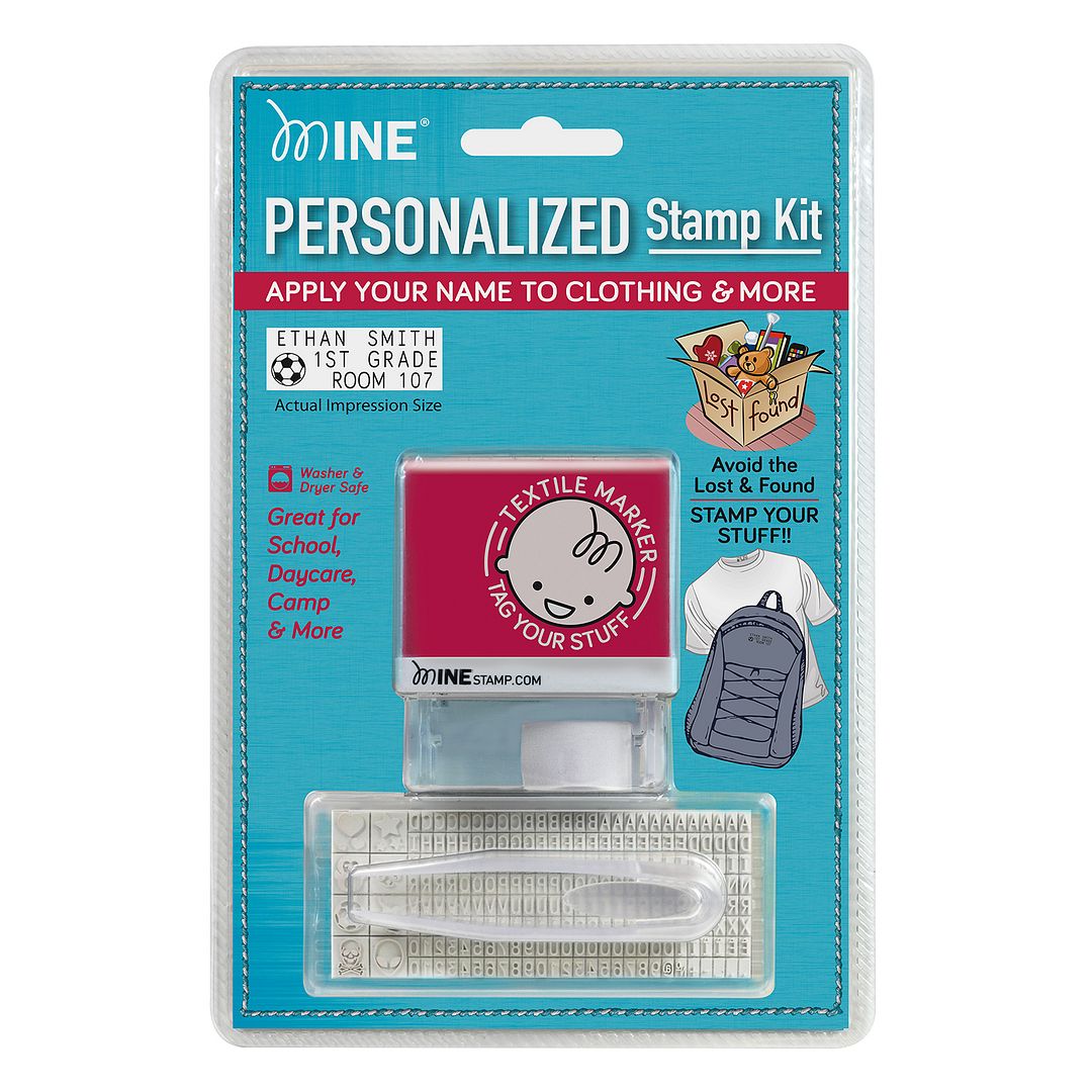 MINE Textile and Possession Stamp Replacement Ink Refill for 309605 MINE Stamp, Black Indelible Ink, Two Cartridges
