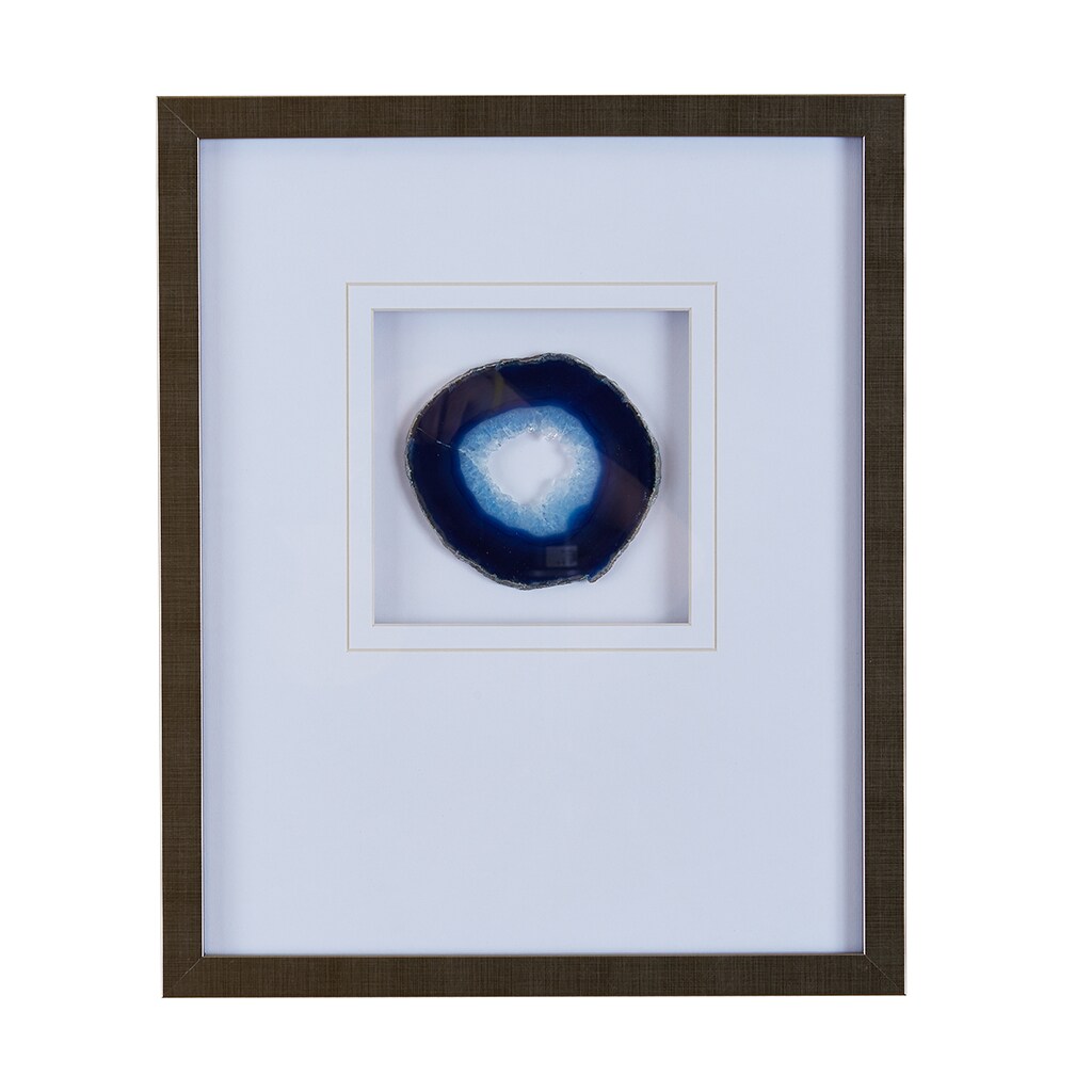 Gracie Mills   Real Stone Framed Glass and Double Matted Wall Art