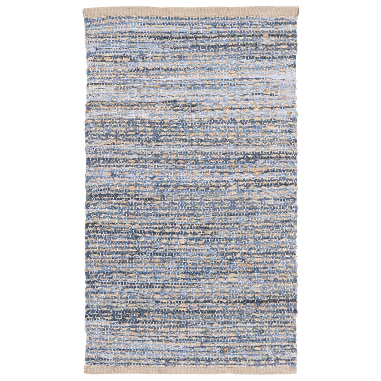 Safavieh Cape Cod Cap350A Handwoven Natural / Blue Rug Area Rug Carpet Shag